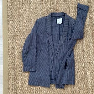 Striped blazer jacket linen with polka dot detail